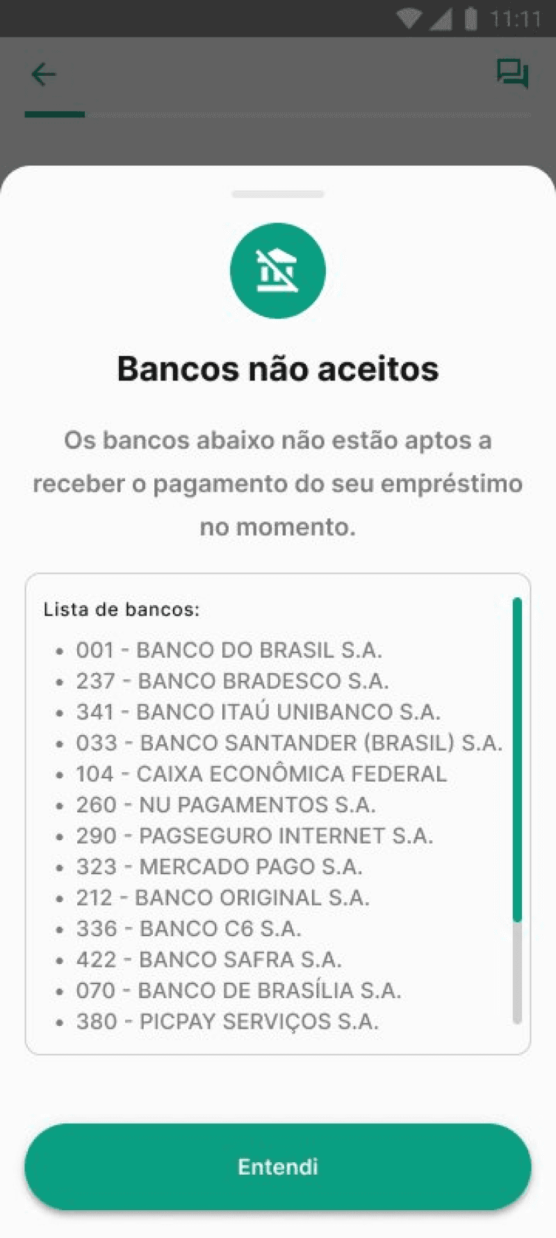 App Konsí: Lista longa, ação fixa